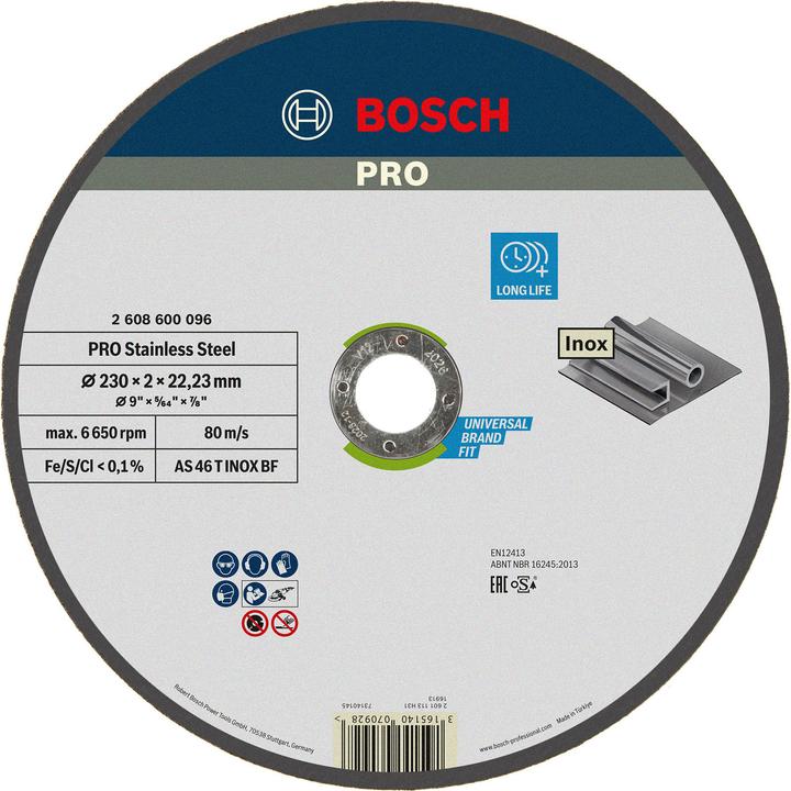 Actual product image Bosch Professional Zubehör PRO Stainless Steel cutting disc, 230 x 2 x 22.23 mm