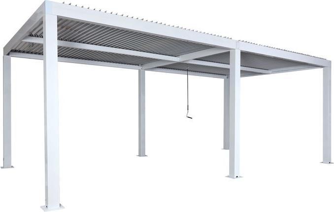 Produktbild Mendler Pergola HWC-L46, Gartenpavillon Lamellen-Pavillon, 11cm-Aluminium-Gestell, Regenrinne sturmfest, 3x6 (300 cm, 600 cm)