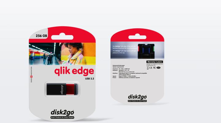 Actual product image Disk2go USB flash drive qlik edge 256GB (256 GB, USB-A)