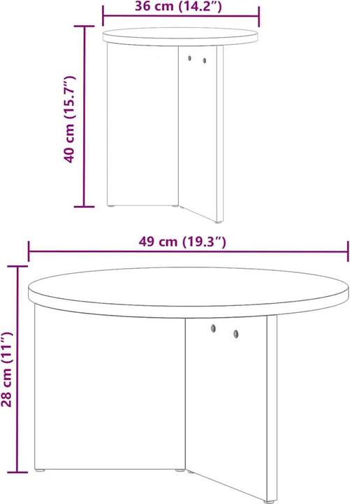 Immagine prodotto vidaXL Tavolino da caffè (36 x 36 x 40 cm)