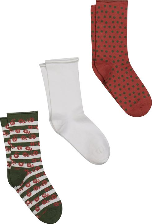 Immagine prodotto Ulla Popken Calzini in confezione da tre con fiorellini e orli arrotolati (confezione da 3, 50/56)