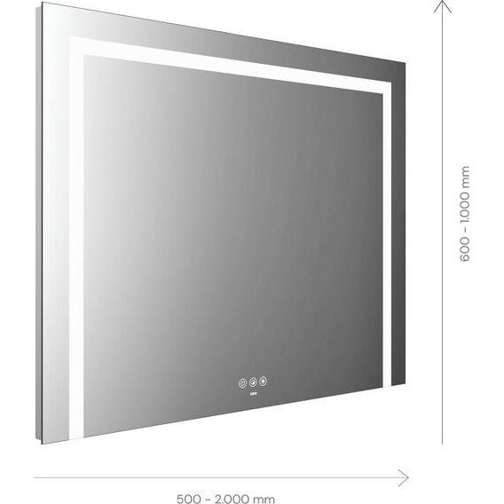 Emco, Spiegelschrank, MI 220+ LED-Lichtspiegel, drei Lichtausschnitte, Touch-Bedienfeld, Breite 600mm, 1040600