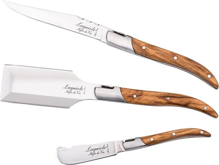 Produktbild Laguiole Charcuterie Set Olivenholz
