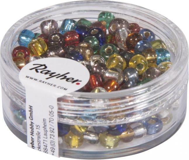 Actual product image Rayher Rocailles, 4 mm ø, with silver intake, mixed, 17