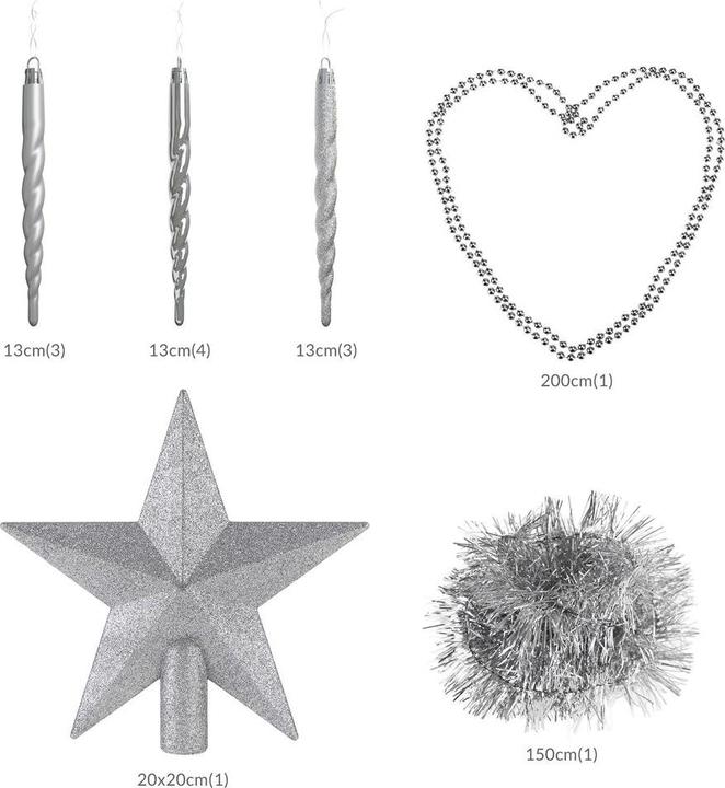 Image du produit Deuba Décorations pour l'arbre de Noël 77 pcs (77 -pièce)