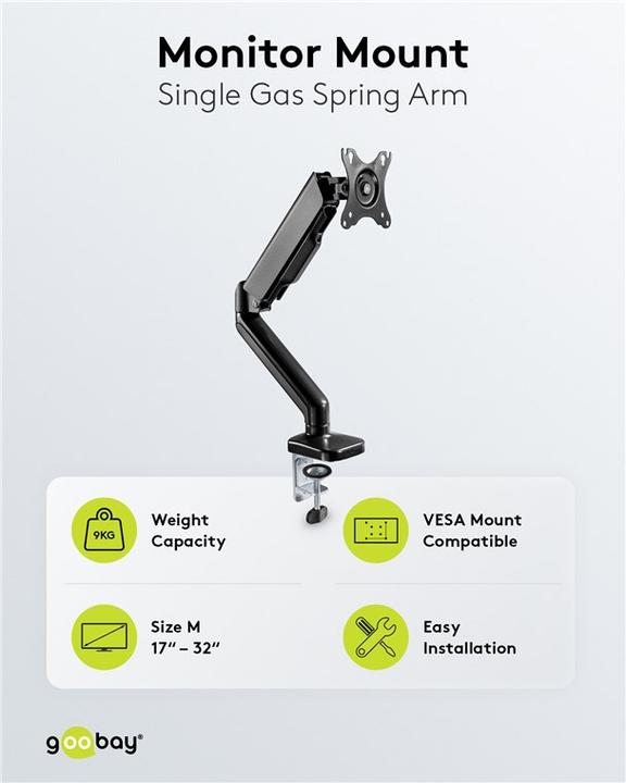 Actual product image Goobay monitor mount with gas strut (Table, 32", 9 kg)