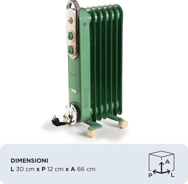 Actual product image Ariete Oil radiator ARI-8250-GR 1500 W, detail colour: green (1500 W)
