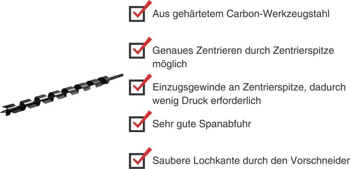 Immagine prodotto Paulimot Schlangenbohrer Ø 32 mm, Länge 460 mm, Form Lewis (32 millimetri)