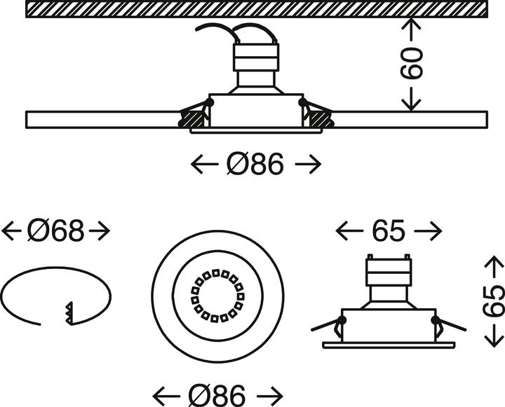 Produktbild Briloner Einbauleuchten 3er-Set, alufarbig, exkl. 3xGU10 (GU10)