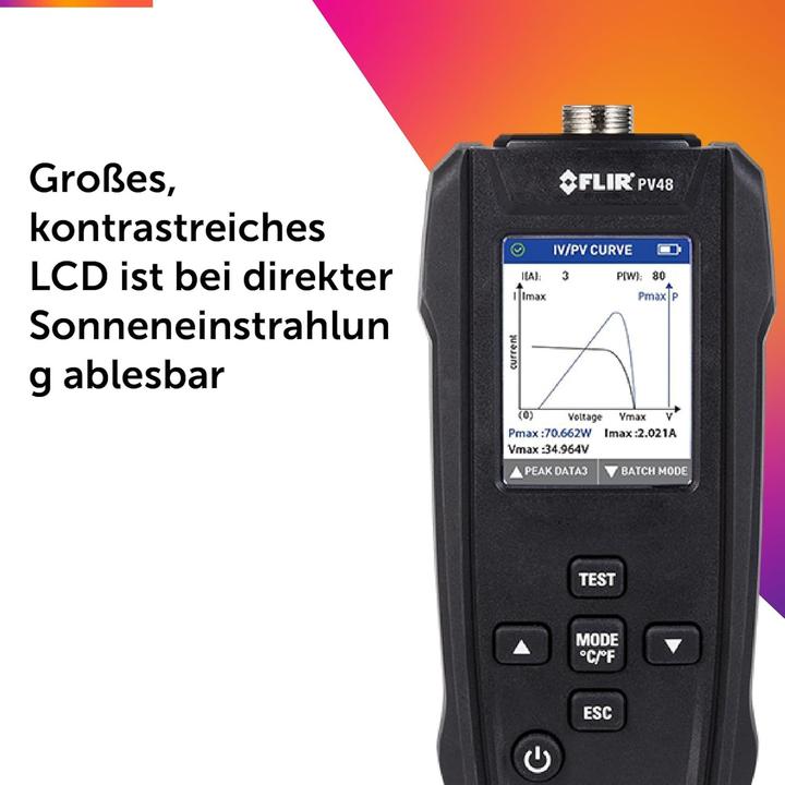 Actual product image Flir Solarpanel-Tester und I-V-Kennlinien-Tracer mit Temperaturmessungen PV48 So