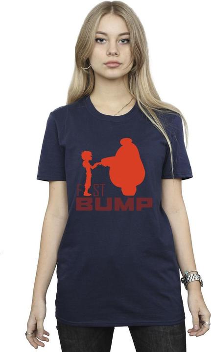 Actual product image Disney Womens/Ladies Big Hero 6 Baymax Fist Bump Cutout Cotton Boyfriend T-Shirt (XL)