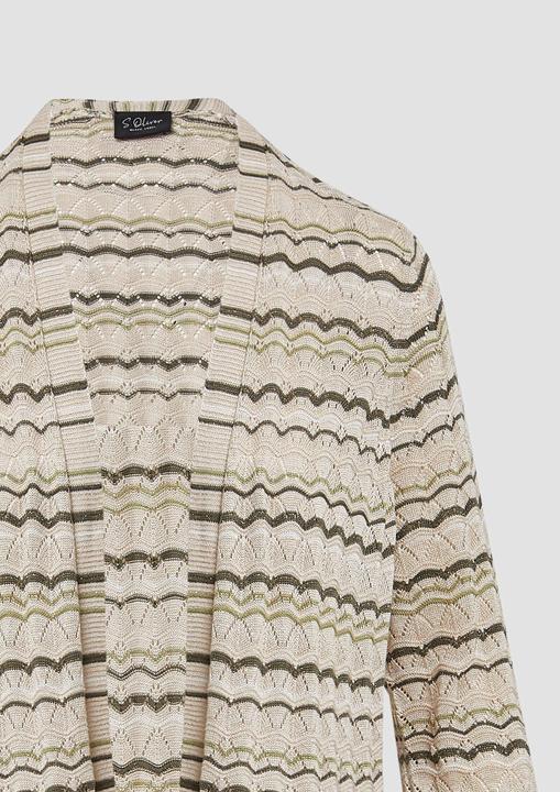 Produktbild s.Oliver Strickjacke Langer Cardigan mit Ajourmuster und Glitzergarn (32)