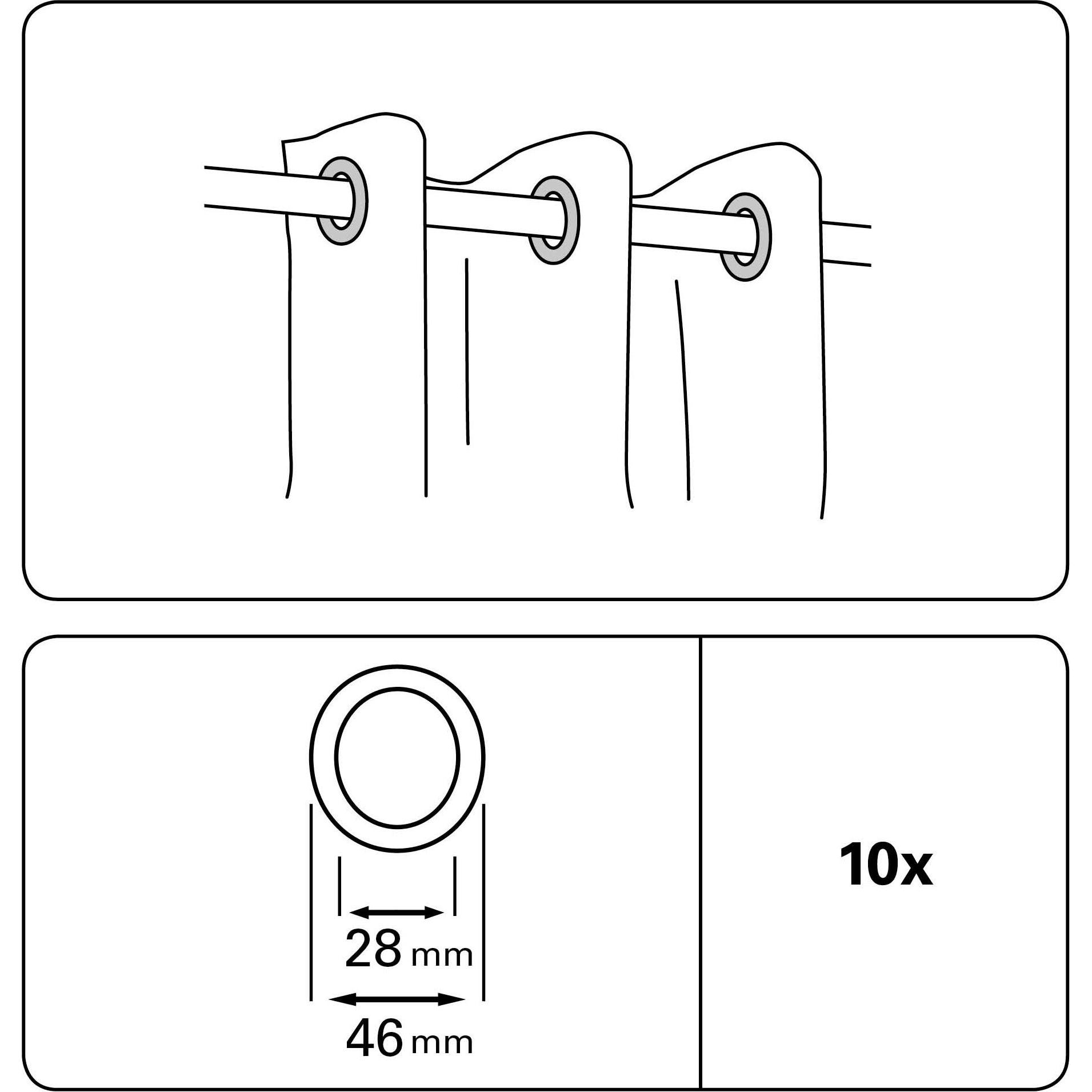 Thumbnail - Gardinia, Vorhang Zubehör, Stoffösen klein 4,6 / 2,8