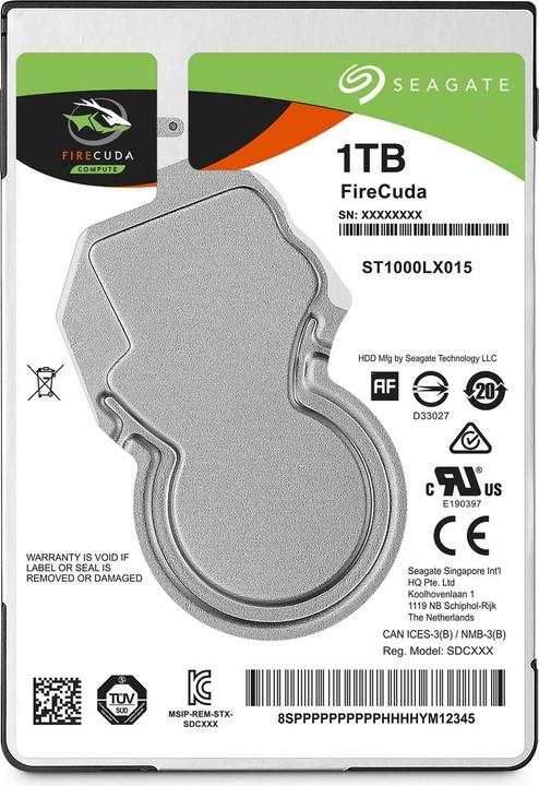 Actual product image Seagate Firecuda 1TB 2.5" 7mm Hybrid (1 TB)
