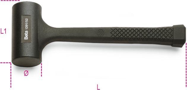 Beta Tools Marteau à reculer revêtu de caoutchouc, 35 mm, 1391 (90 g)