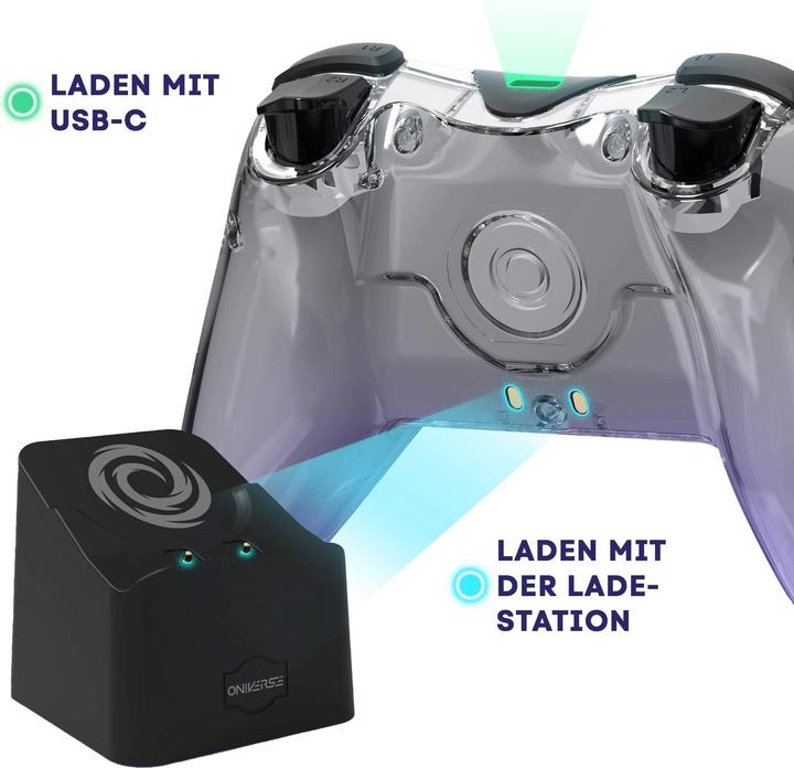 Actual product image Oniverse Nintendo Switch Astralite Controller Wireless Smoked Black incl. Charging Station (Switch OLED, Switch)