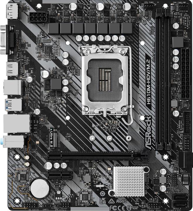 Actual product image AsRock H610M-HDV/M.2 R2.0 (LGA 1700, Intel H610, mATX)
