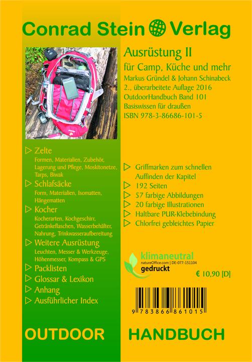 Produktbild Ausrüstung 2 für Camp, Küche und mehr (Deutsch, Johann Schinabeck, Markus Gründel, 2016)