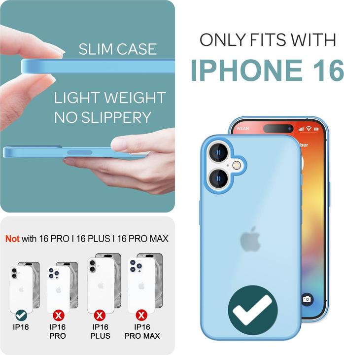 Actual product image Nalia Matte hybrid cover semi-transparent (Apple iPhone 16)