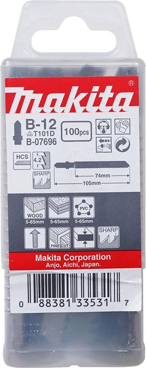 Image du produit Makita B-07696 Siarapjūklio pjūkleliai B-12 (T101D) 75MM 100Vnt. Medžio drožlių plokštei.