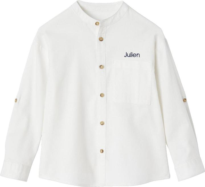 Actual product image Vertbaudet Boys' flannel shirt with stand-up collar (110)