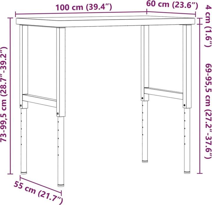 Actual product image vidaXL Werkbank (60 cm, 100 cm)