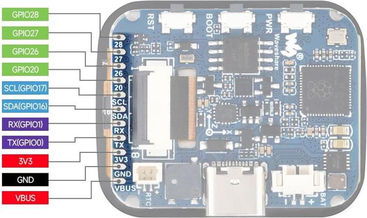 Produktbild WaveShare RP2040 1.69 Zoll Touch LCD Display eckig