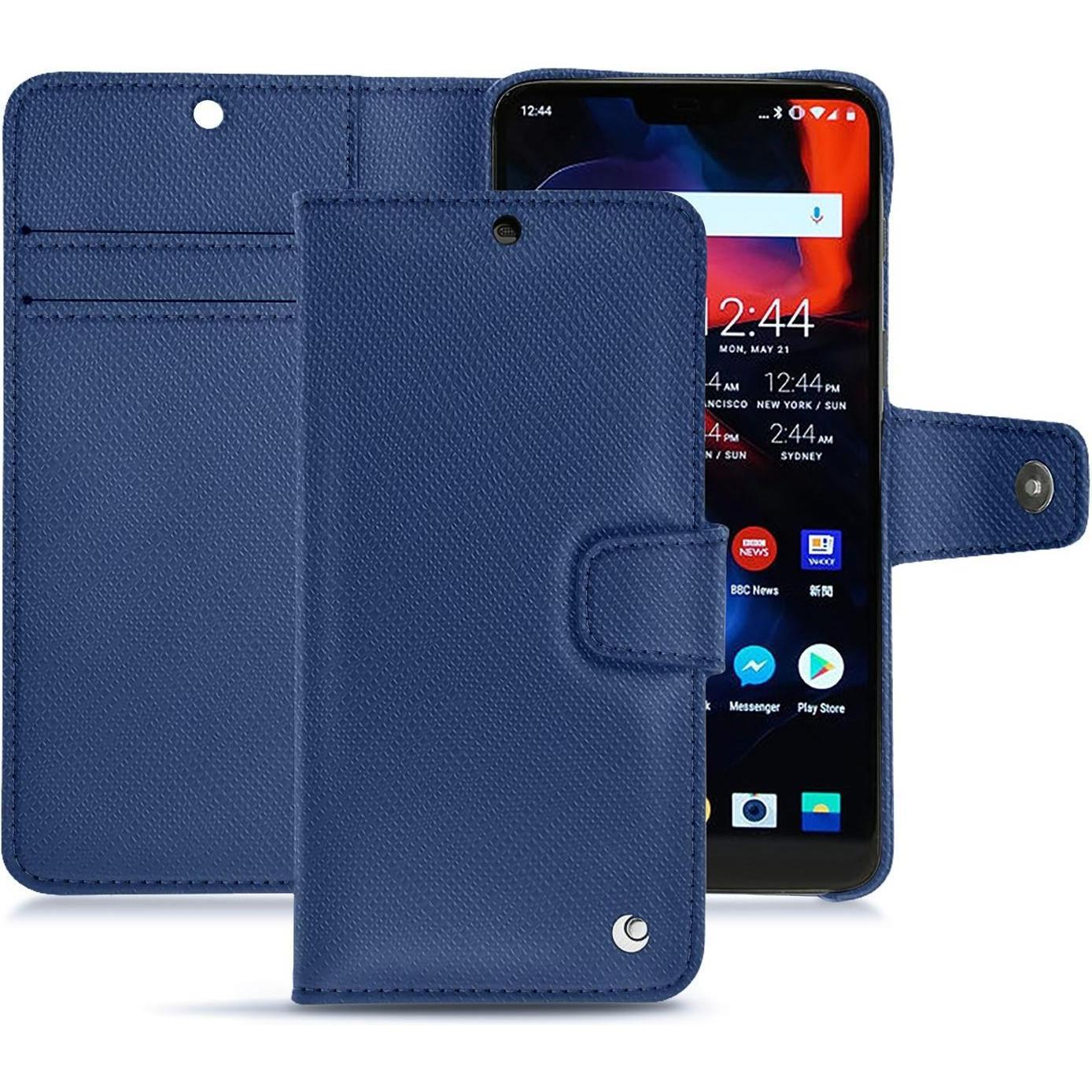 Thumbnail - Noreve Lederschutzhülle Wallet (OnePlus 6), Smartphone Hülle, Blau