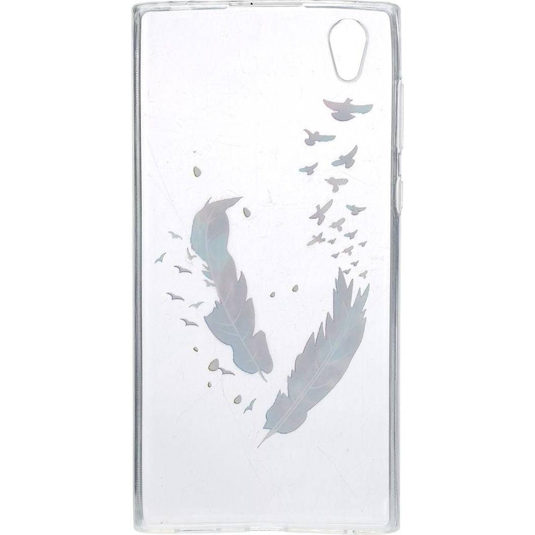 König Design Henna Cover für Sony Xperia XA1 Case Schutz Hülle Silikon Bumper Federn Bunt Neu (Sony Xperia XA1), Smartph...
