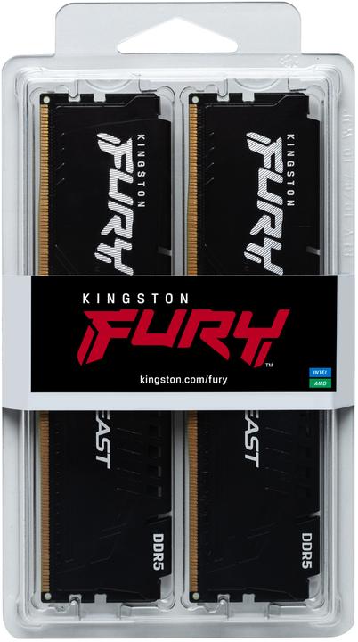 Image du produit Kingston 64Go 5600MT/s DDR5 CL36 DIMM (Kit de 2) FURY Beast Noir (2 x 32GB, 5600 MHz, RAM DDR5, DIMM)