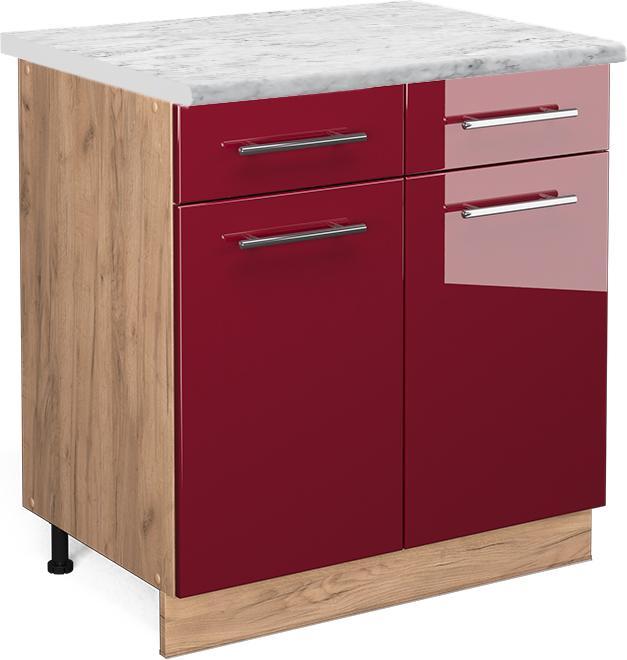 Bordeaux high gloss, Marble-white, Red