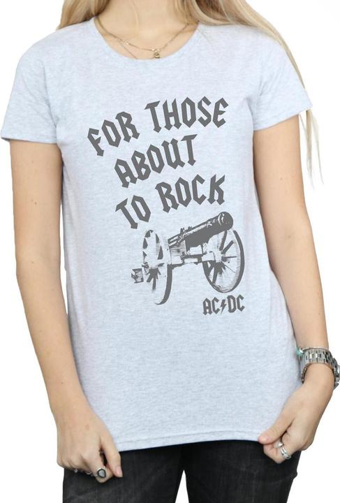 Actual product image AC/DC Womens/Ladies For Those About To Rock Cannon Cotton T-Shirt (L)