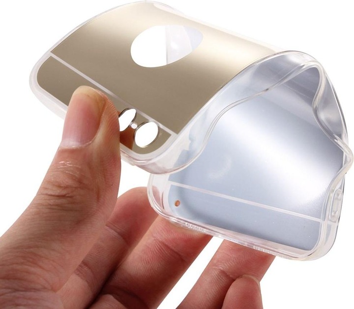 Produktbild König Design Apple iPhone 5 / 5s / SE Handy Hülle Spiegel Mirror Soft Case Schutz Cover Gold (Apple iPhone 5)