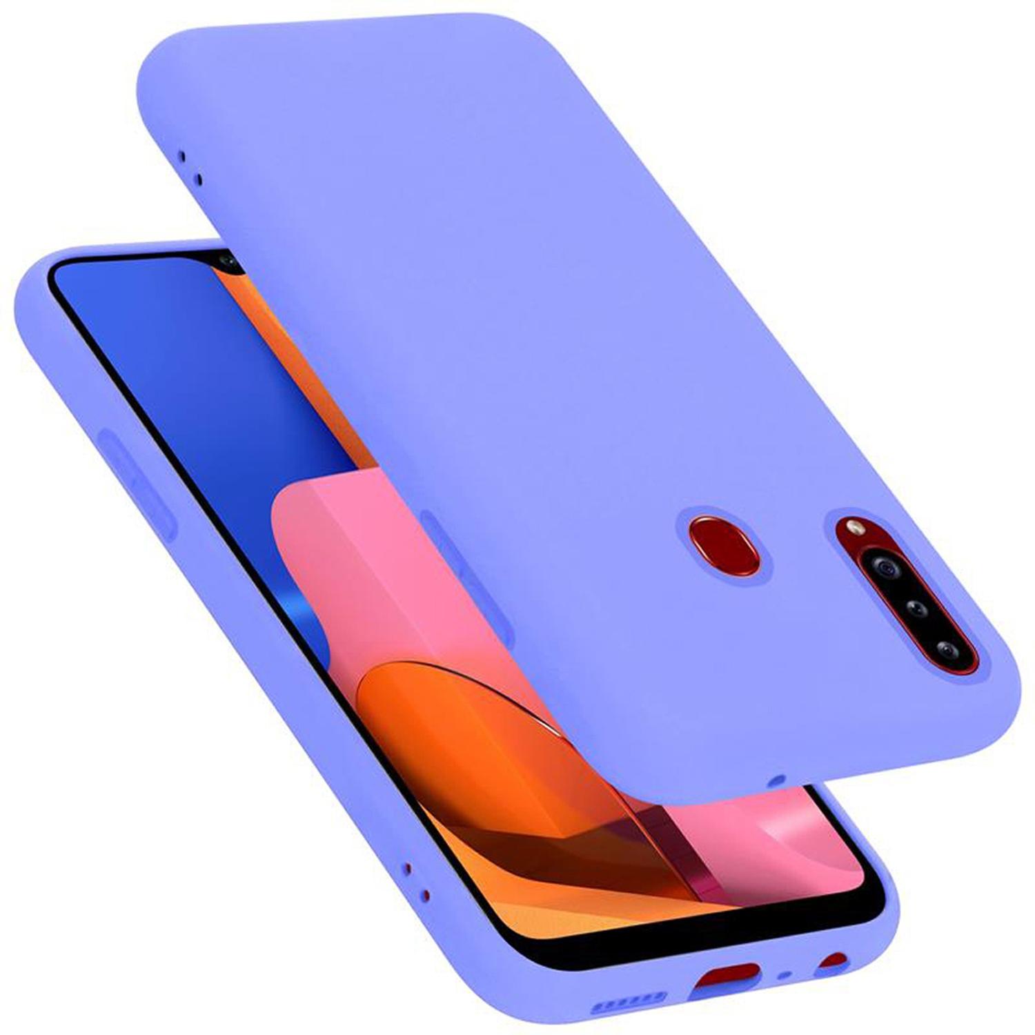 Cadorabo TPU Liquid Silicone Case Cover (Samsung Galaxy A20s), Smartphone Hülle, Violett