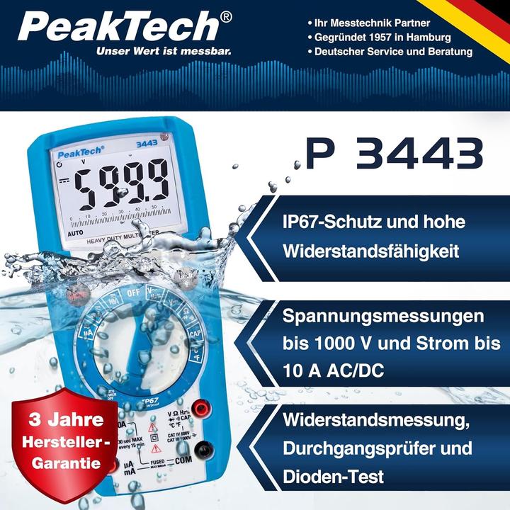 Actual product image Peaktech P 3443 Digital multimeter (CAT III 1000V, CAT IV 600V)