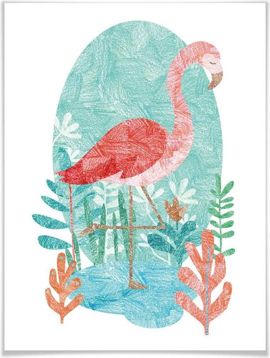 Actual product image Trenddeko Goed Blauw - The Flamingo (40 x 50 cm)