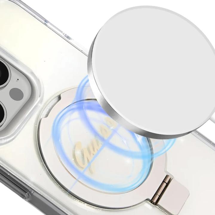 Produktbild Guess GUHMP15XHRSGSD iPhone 15 Pro Max 6.7" przezroczysty/transparent hardcase Ring Stand Script Gli (Apple iPhone 15 Pro Max)