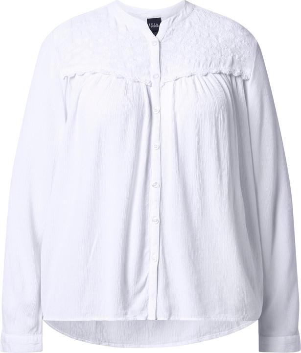 Immagine prodotto Ulla Popken Blusa dal taglio svasato con ricami, scollo a girocollo e maniche lunghe (42, 44)