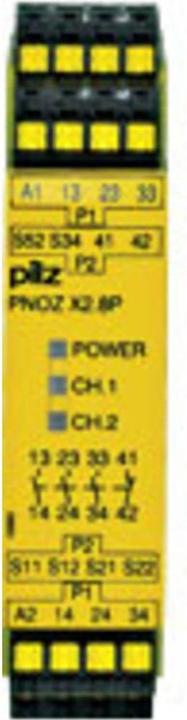 Image du produit Pilz GmbH & Co. KG Dispositif d'arrêt d'urgence 24VACDC 3S,1Ö PNOZ X2.8P C#787301