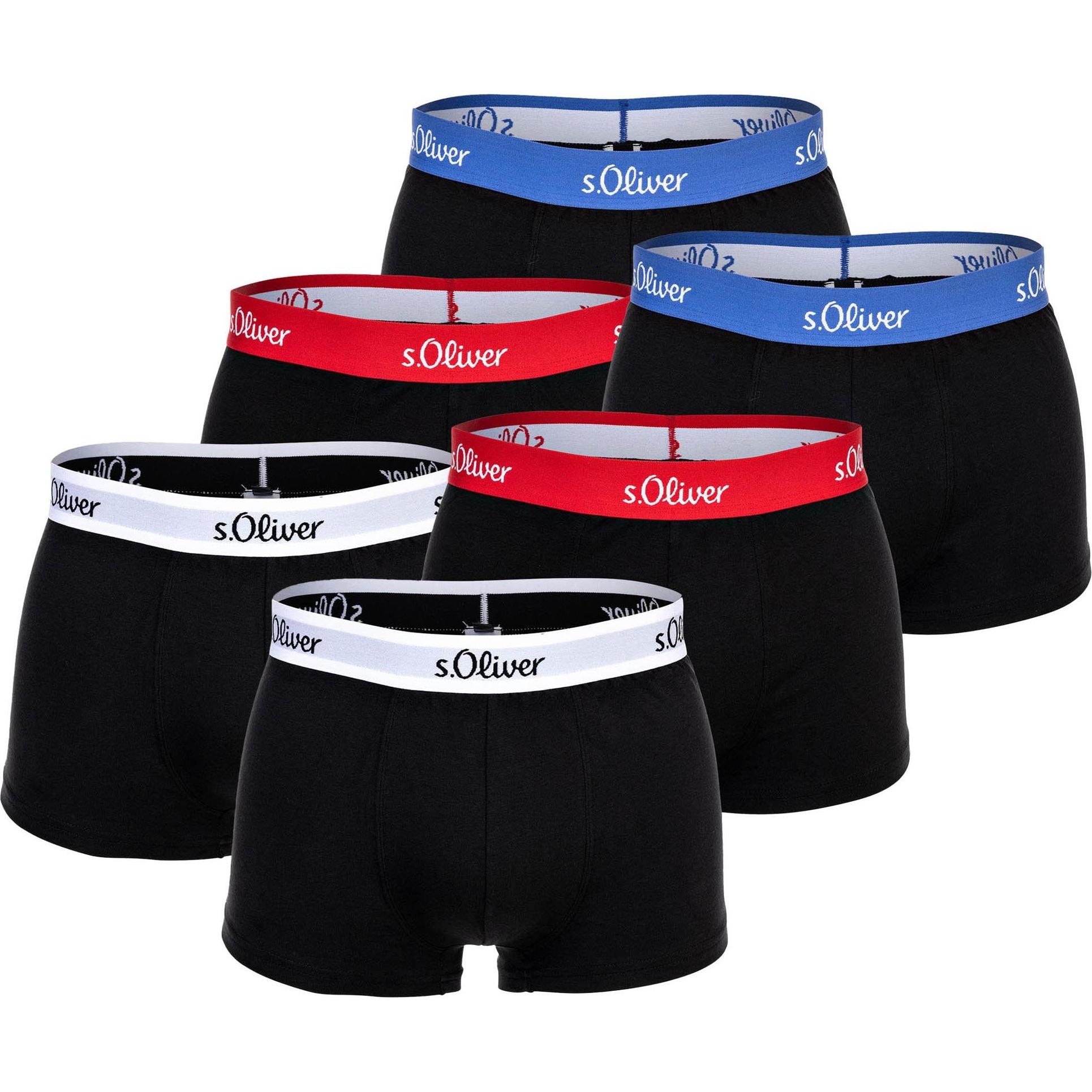 S.Oliver, Herren, Unterhosen, Boxershort Casual Stretch, Schwarz, (XL, 6er Pack)