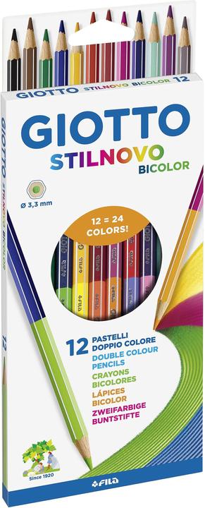 Image du produit Giotto Crayon de couleur Stilnovo Bicolor 12 pièces (Multicolore, 12 x)