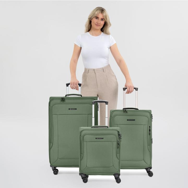 Actual product image Franky Melbourne 3.0 4-wheel suitcase set, 3-piece, with stretch fold (180 l)