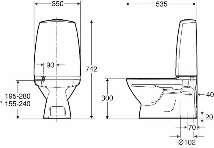 Actual product image Ifö IFØ Sign Stick-on children's toilet - includes soft white toilet seat, seat height 33 cm without