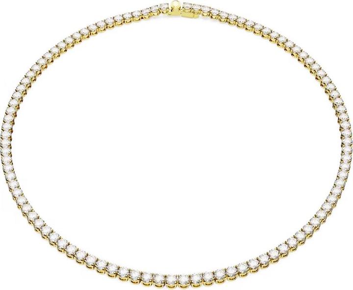 Produktbild Swarovski Matrix Tennis Halskette Rundschliff Klein Weiss Gold (Swarovski Metall, 41 cm)