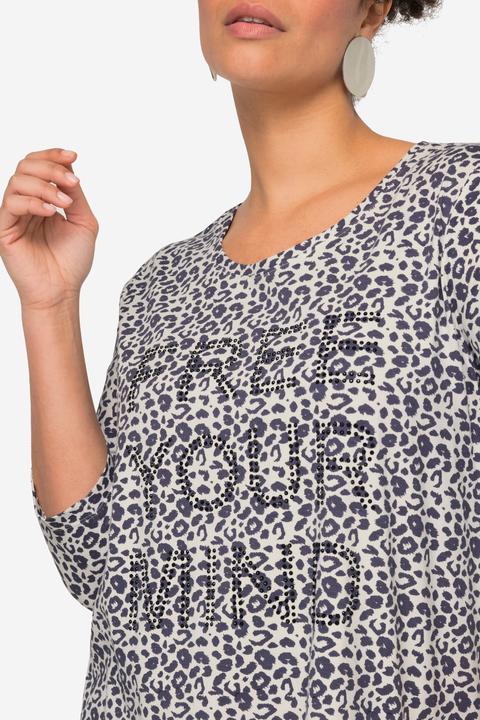 Produktbild Miamoda Longshirt, Leomuster, Glitzer-Statement, 3/4-Ärmel (50)