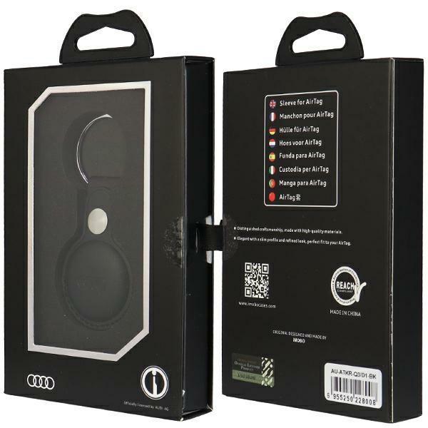 Actual product image Audi etui Synthetic Leather AirTag czarny/black AU-ATKR-Q3/D1-BK