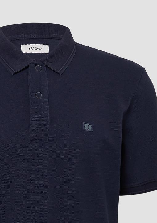 Actual product image S.Oliver Polo-Shirt Poloshirt mit kleinem Labelpatch und Flammgarnstruktur (XXL)