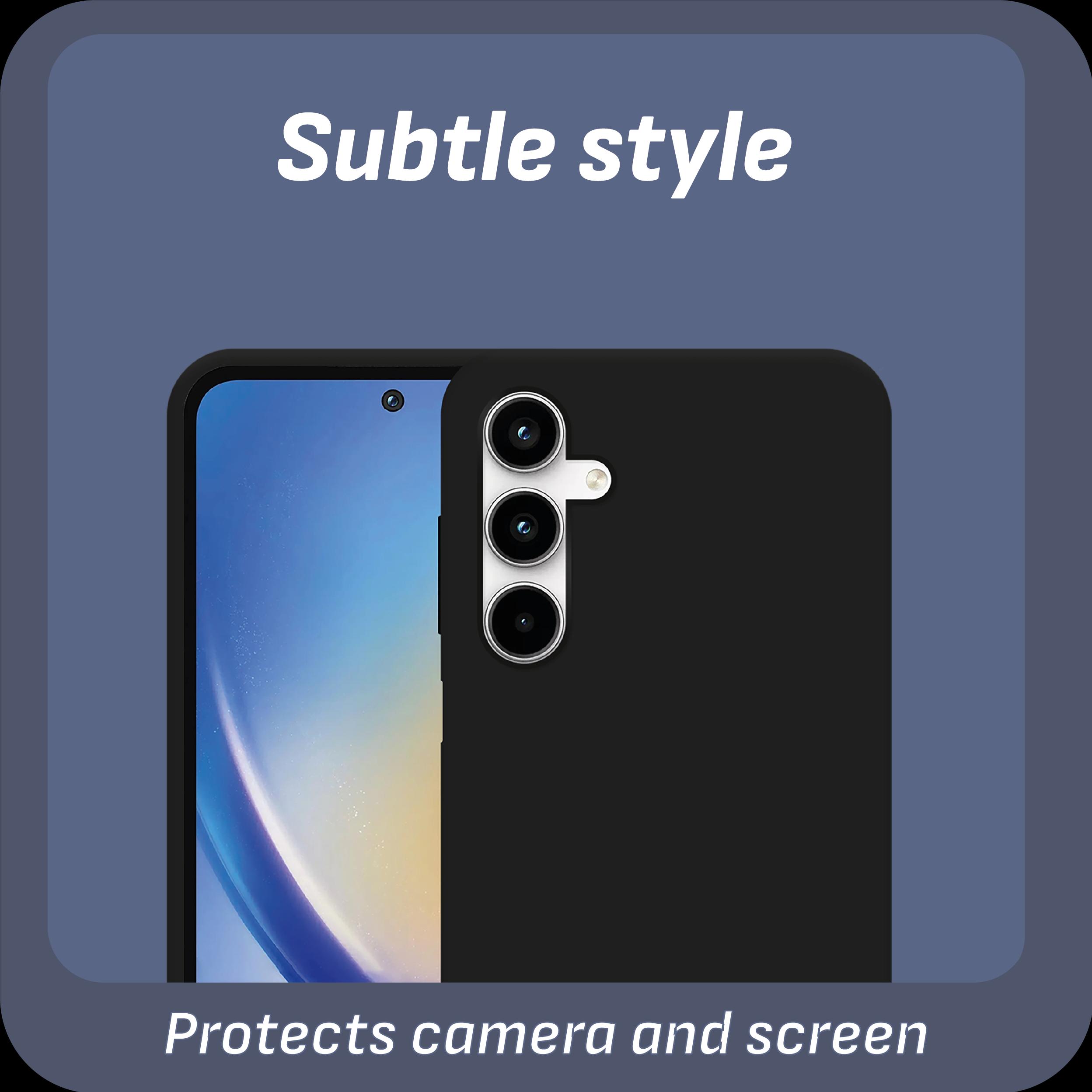 Cazy Silikon Hülle Kompatibel mit Samsung Galaxy A35 - Soft TPU Schutz - (Samsung Galaxy A35), Smartphone Hülle, Schwarz