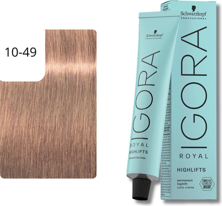 Produktbild Schwarzkopf Professional Igora Royal Highlifts Haarfarbe (10-49 Ultrablond Beige Violett)