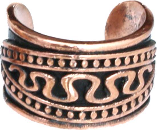 Actual product image Star Piercing Ear Cuff rosegold Schlange zwischen zwei gepunktete Linien (without brass, Copper)